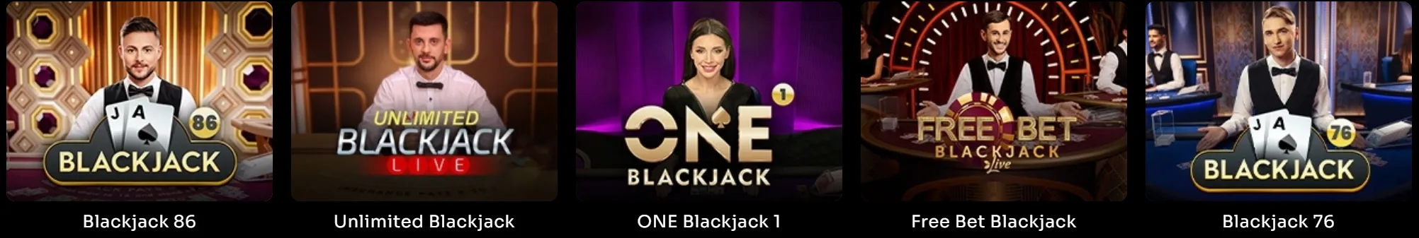 WatchMeWin Casino Live Casino – blackjack: klasyczny, unlimited, ONE i Free Bet