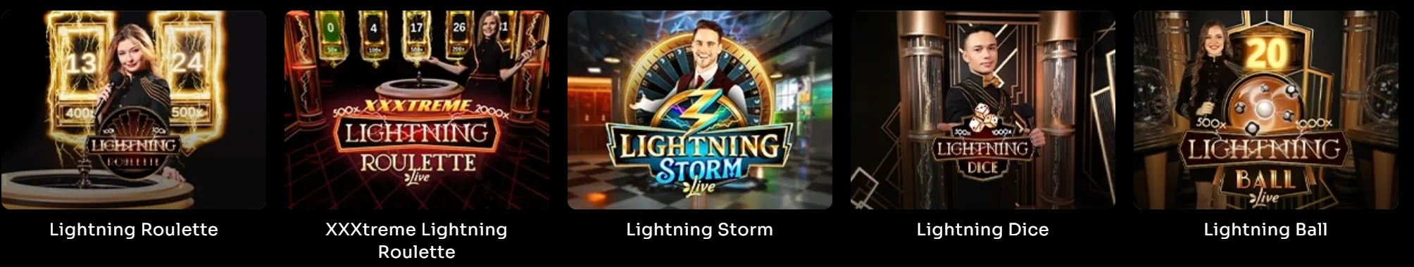 WatchMeWin Casino Live Casino – gry Lightning: Roulette, XXXtreme Lightning, Storm, Dice, Ball