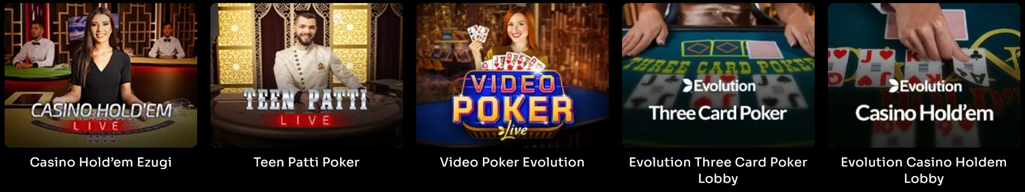 WatchMeWin Casino Live Casino – poker live: Casino Hold’em, Three Card Poker i lobby Evolution