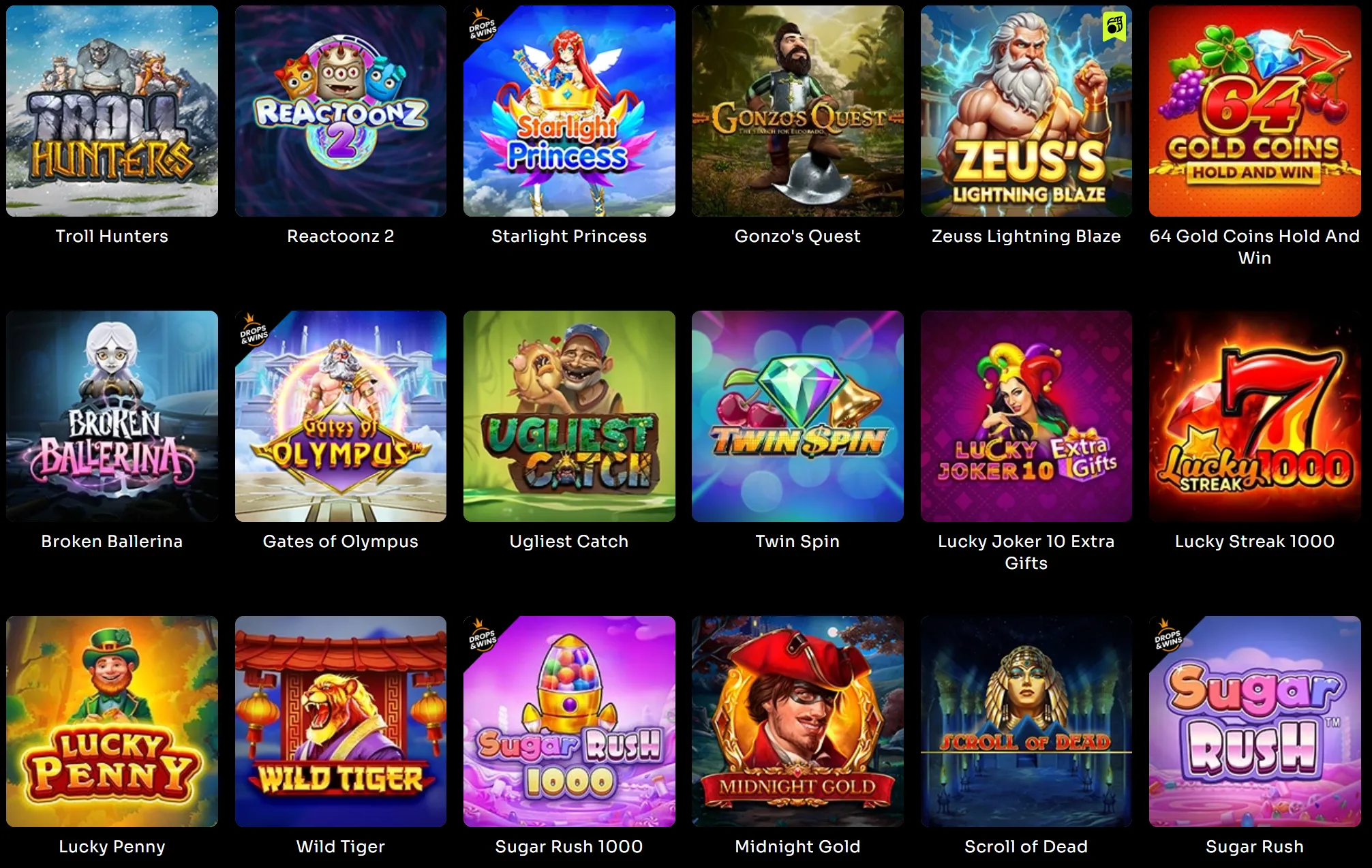 Watch Me Win Casino – widok lobby automatów i popularnych slotów